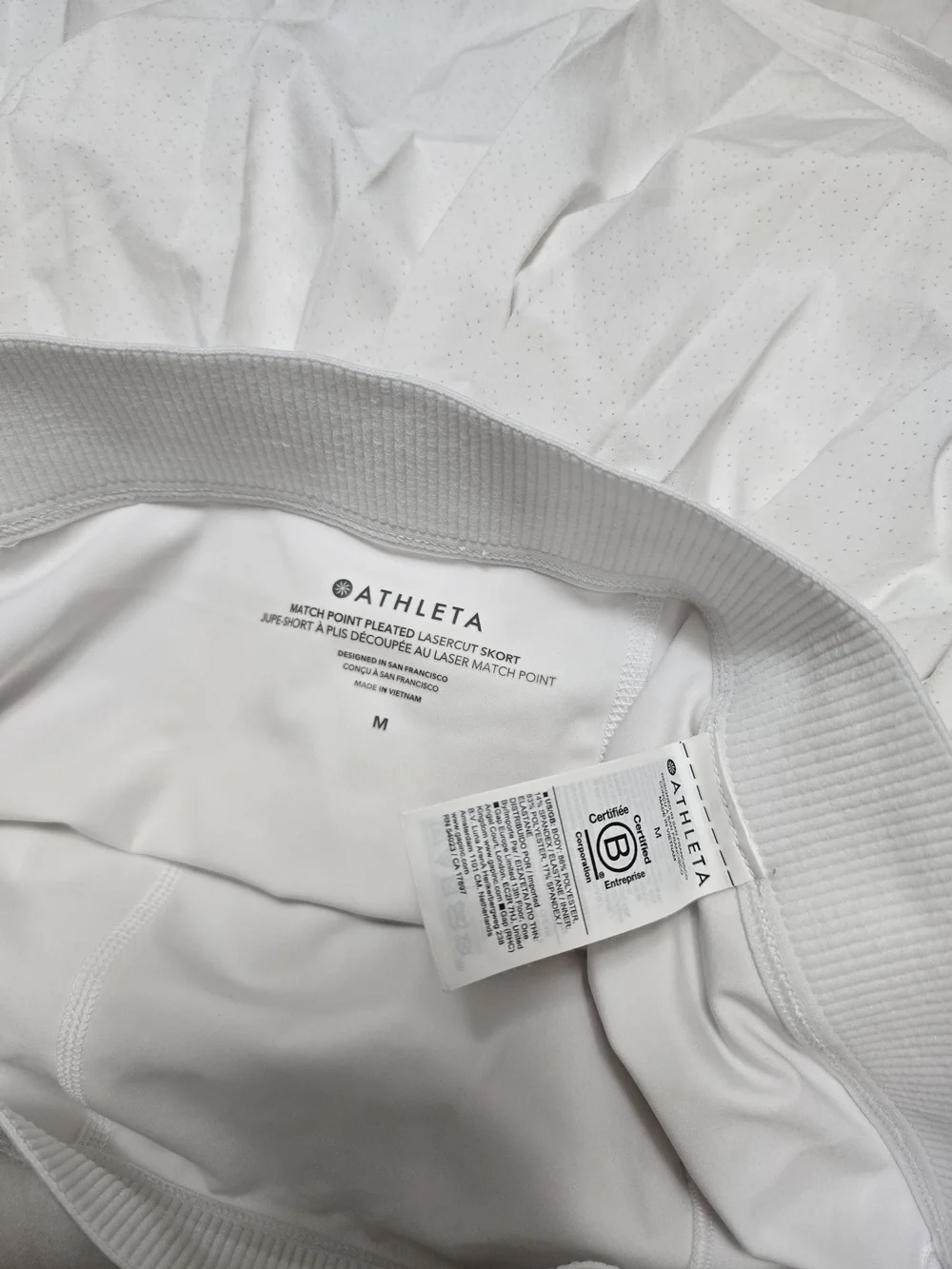 Athleta White Pleated Mini Skirt